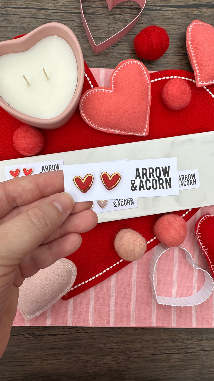 Heart Charm Studs
