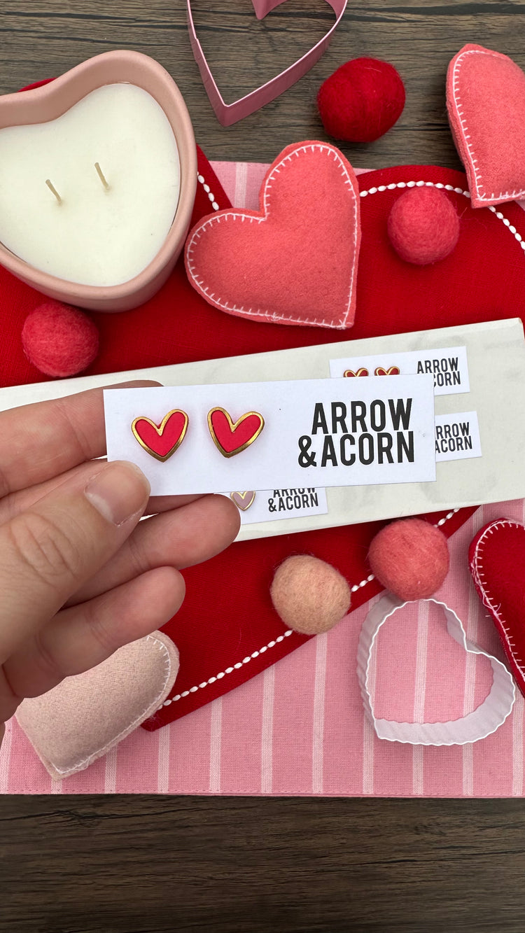 Heart Charm Studs