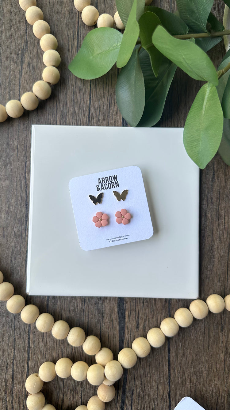 Flower and Butterfly Stud Pack