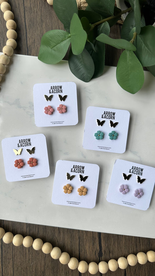 Flower and Butterfly Stud Pack